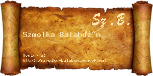 Szmolka Balabán névjegykártya